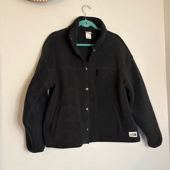 THE NORTH FACE Cragmont Fleece Jacket Women XL Black Snap Button - Picture 1 of 10